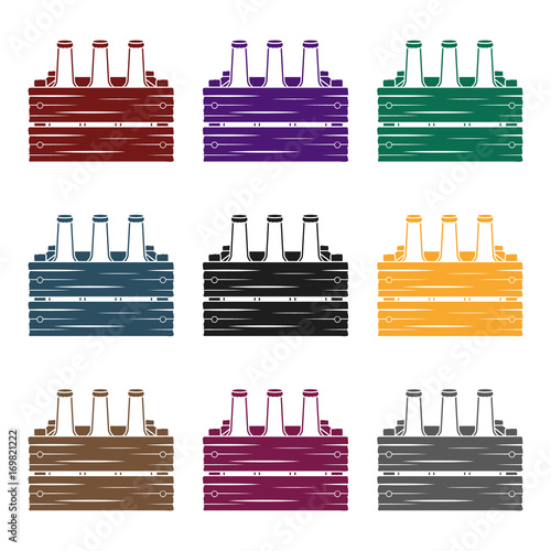 Box with beer icon in black style isolated on white background. Oktoberfest symbol stock vector illustration.
