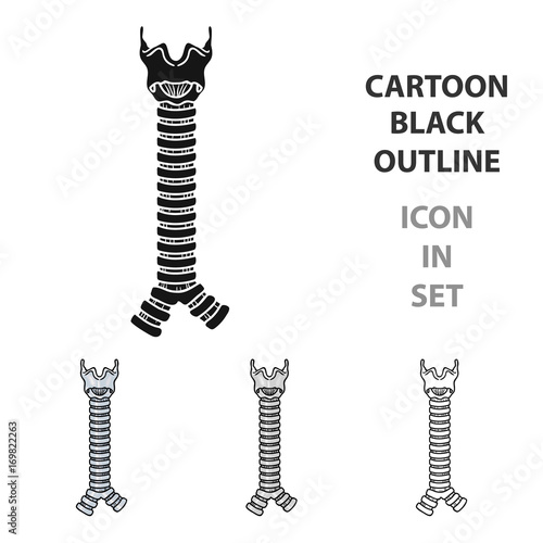 Human trachea icon in cartoon style isolated on white background. Human organs symbol stock vector illustration.