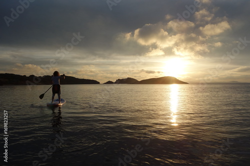 Tableau sur toile Paddle Sunset