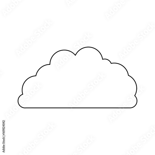cloud fluffy monochrome in white background