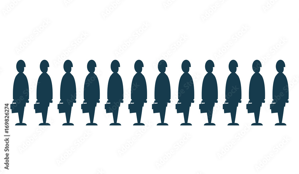 uomini d'affari, folla, omologati, coda, fila Stock-vektor | Adobe Stock