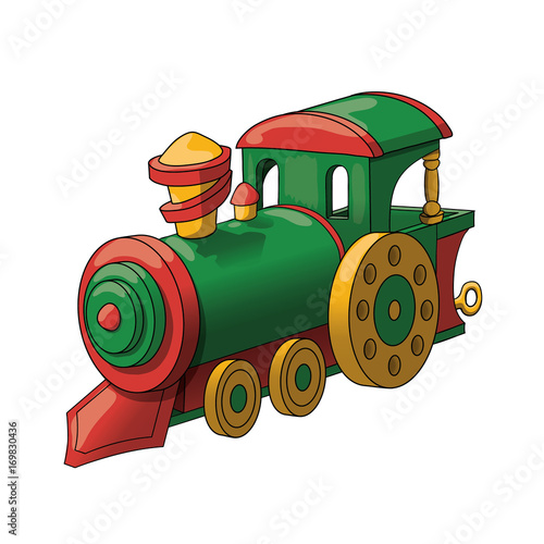 Toy train isolated on white background