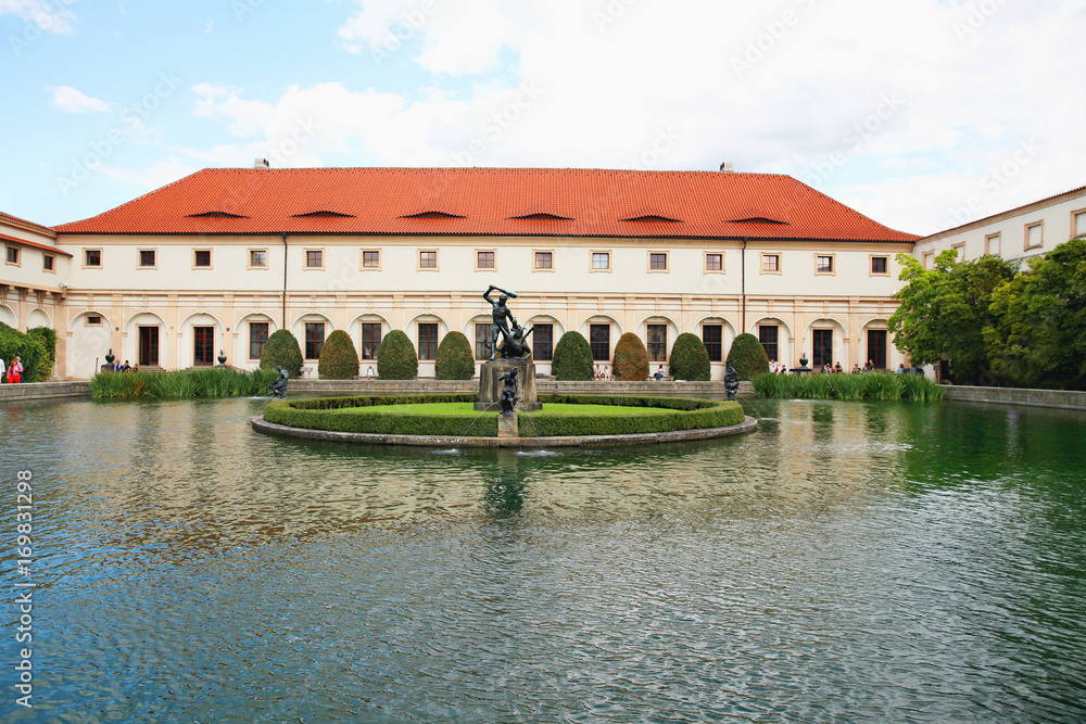 Chezh Republic, Prague. Wallenstein Palace with baroque gardens, fountain with statues of Hercules and the Naiads
