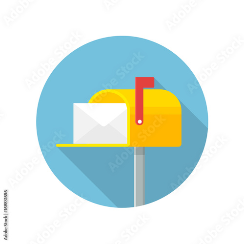 Mailbox flat icon vector