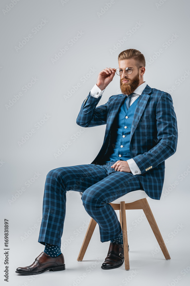 handsome man in blue suit handsome man in blue suit