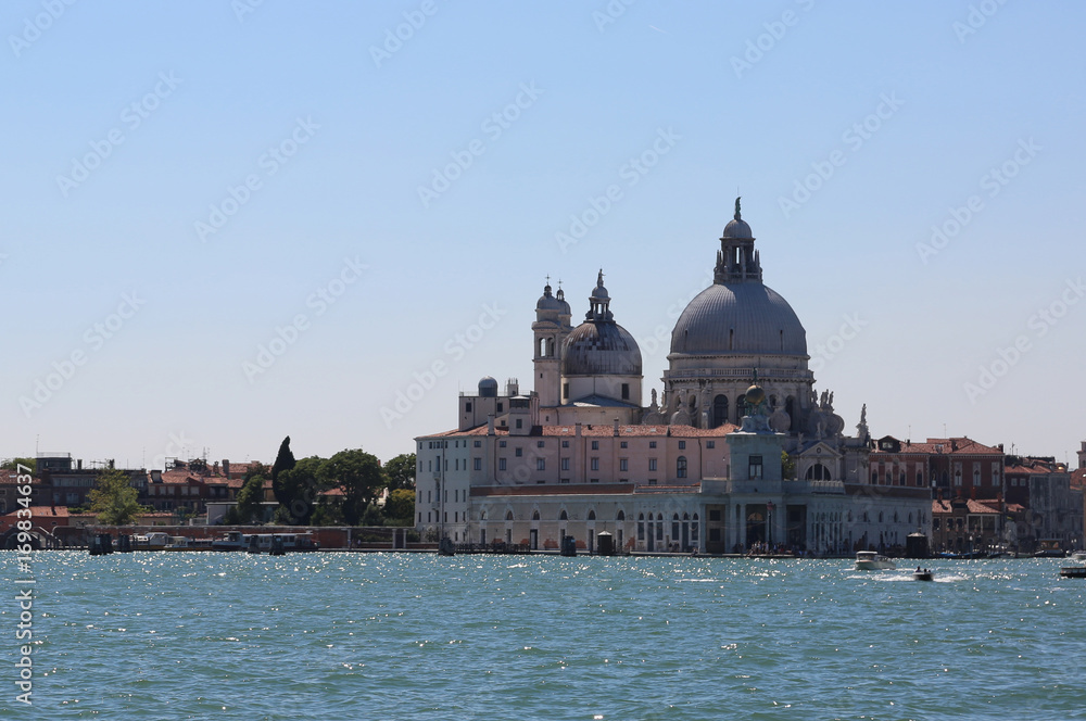 VENICE Italy buildings called Punta della Dogana and dome of the