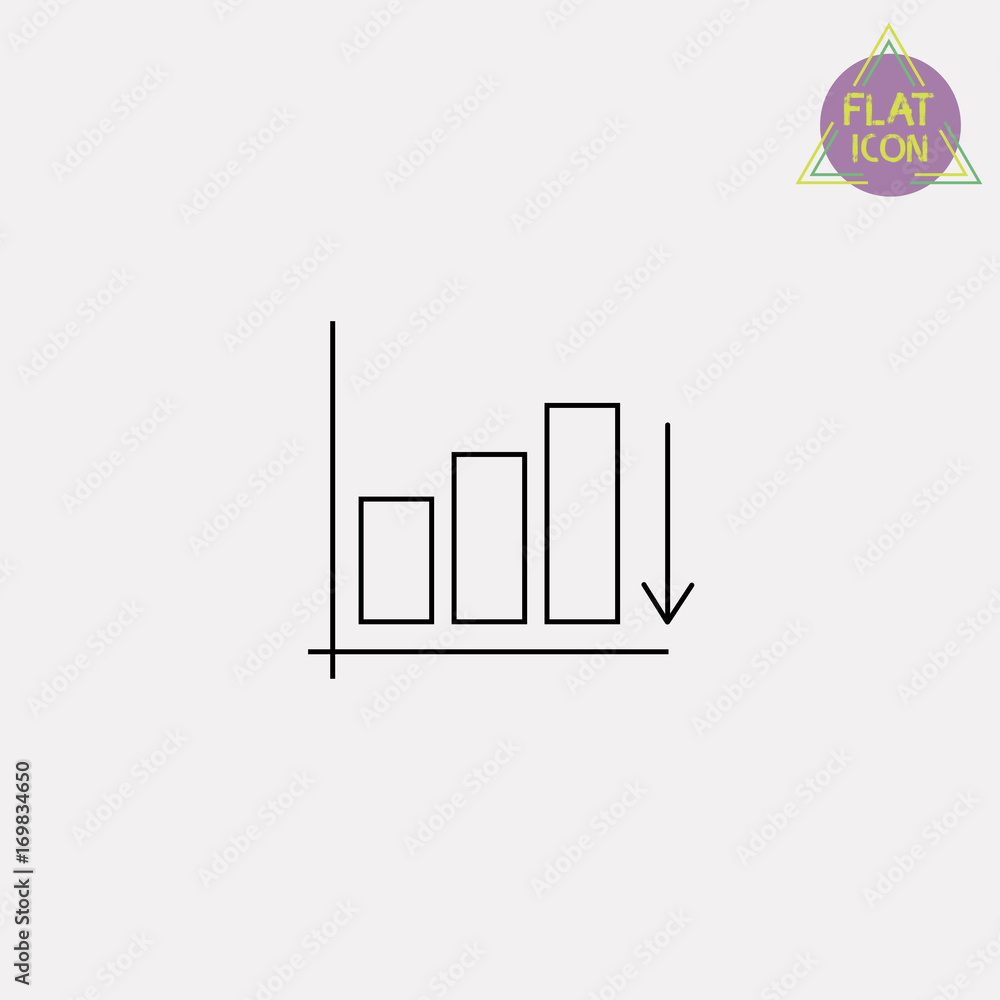 decrease chart line icon decrease chart line icon