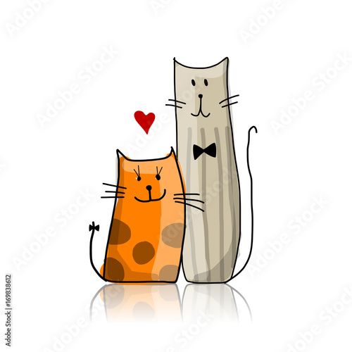 Couple of cat, sketch for your design