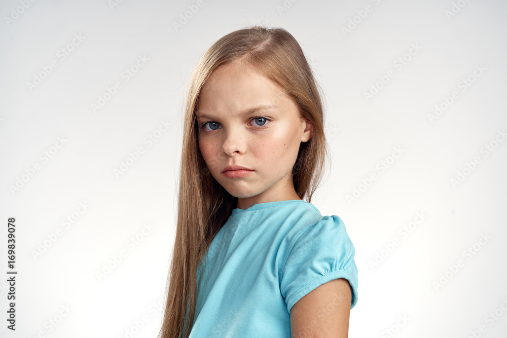 beautiful girl on a white background, portrait, child beautiful girl on a white background, portrait, child