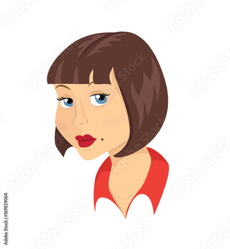 Cartoon girl vector art.