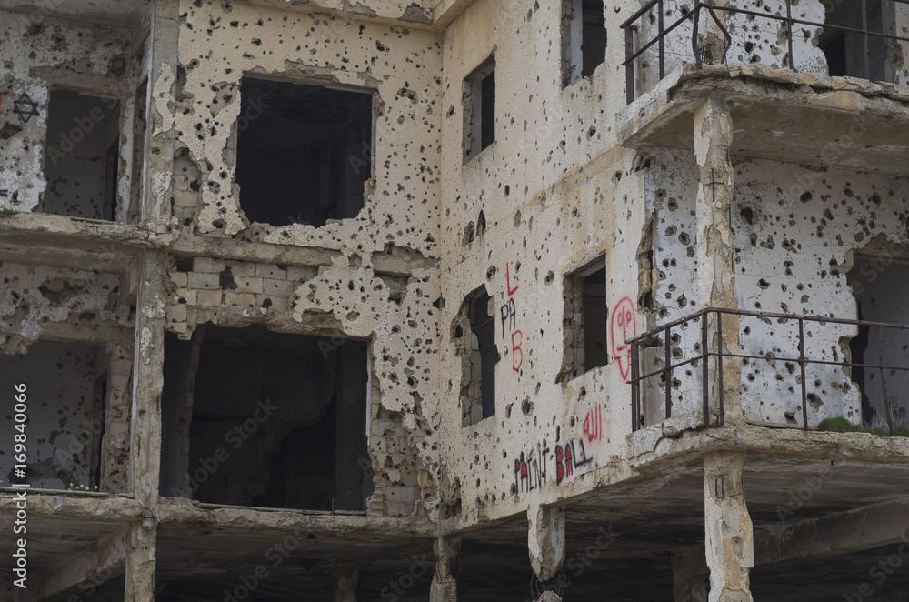 Casa destruída pela guerra civil libanesa