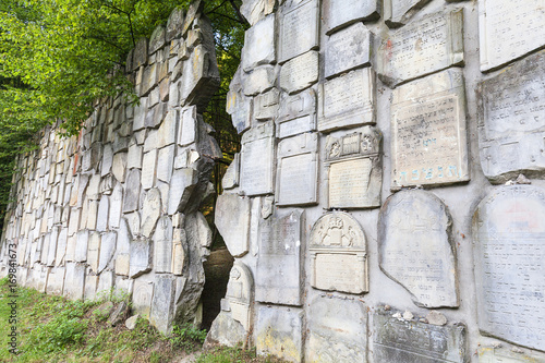 Jewish cemetery in Kazimierz Dolny, Wailing Wall, Czerniawy, Poland. photo