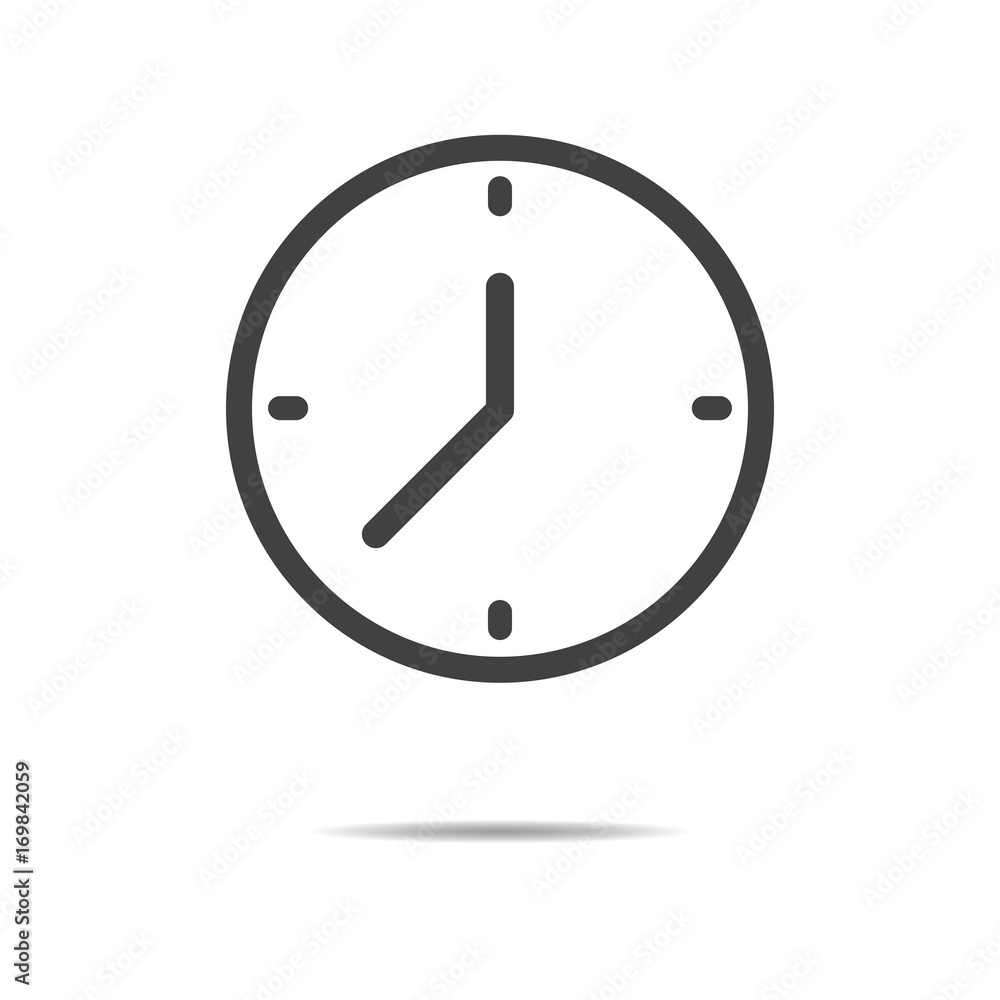 Clock icon - simple flat design isolated on white background, vector Clock icon - simple flat design isolated on white background, vector