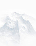 White background with mountains. 3d illustration, 3d rendering.