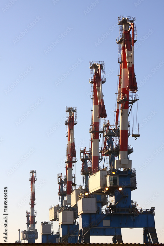 Cranes in the sea port of Ashdod Cranes in the sea port of Ashdod