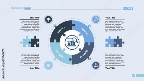 Four Jigsaw Puzzle Elements Slide Template
