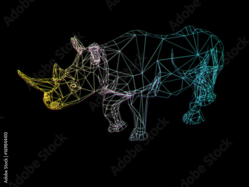 3D illustration of rhinoceros