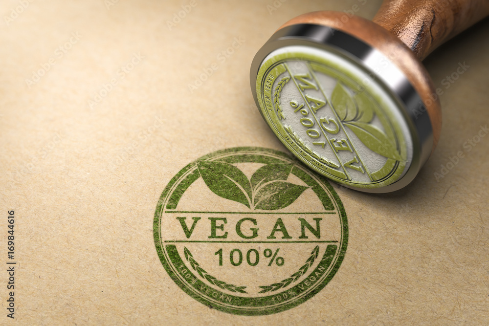 Vegan Food Certified - obrazy, fototapety, plakaty 