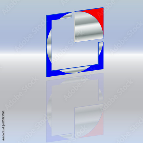 Kreisquadrat blau
