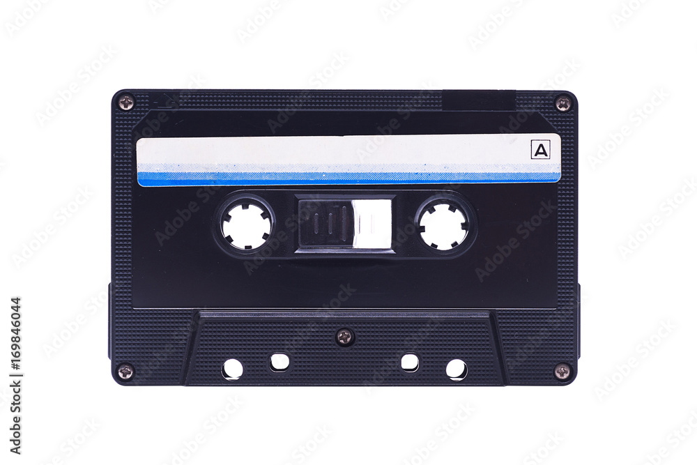 Fototapeta premium Cassette tape on white background.