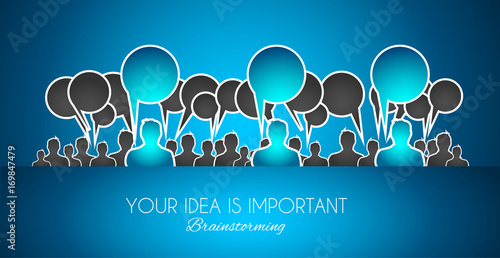 Brainstorming concepual image with hand drawn business doodle background and infographic elements. photo