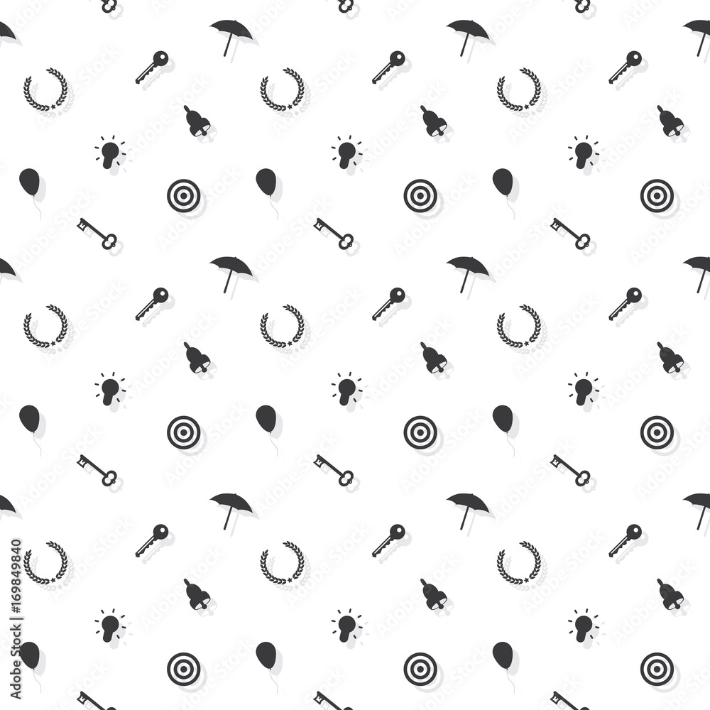 Obraz premium Business And Leadership Symbols Monochrome Pattern