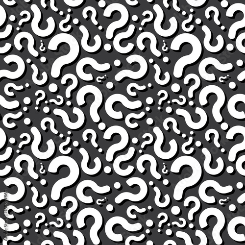 Question Mark Dark Shadow Seamless Pattern