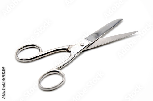 scissors on a white background close up photo