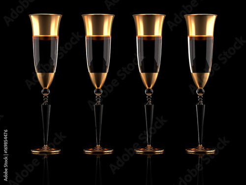 Glass for wine. 3d illustration, 3d rendering.