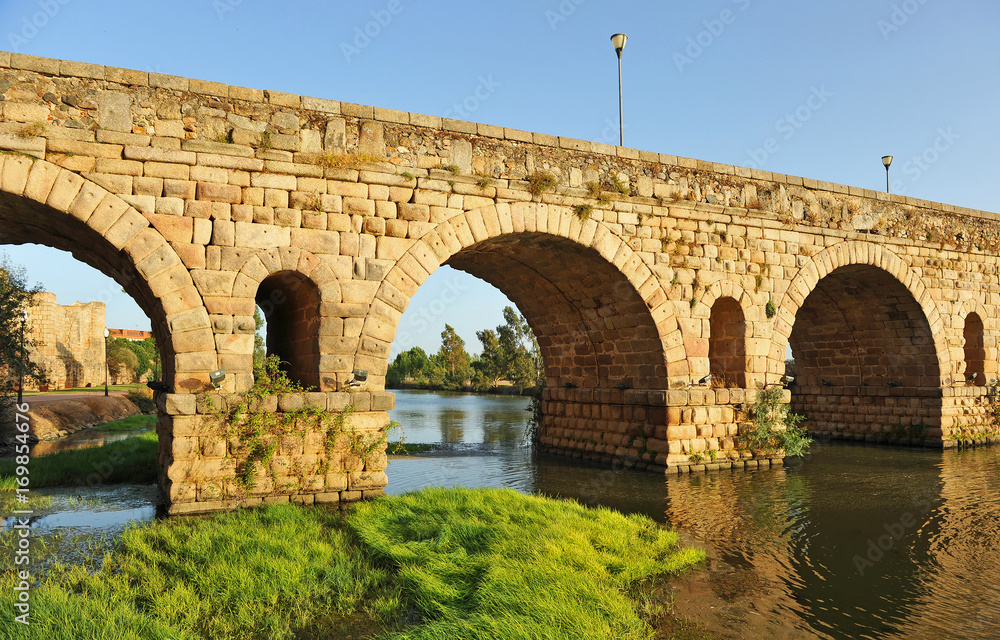 Merida Roman bridge, a World Heritage Site by Unesco, Spain