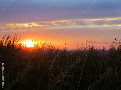 Sunset over Swedish shore