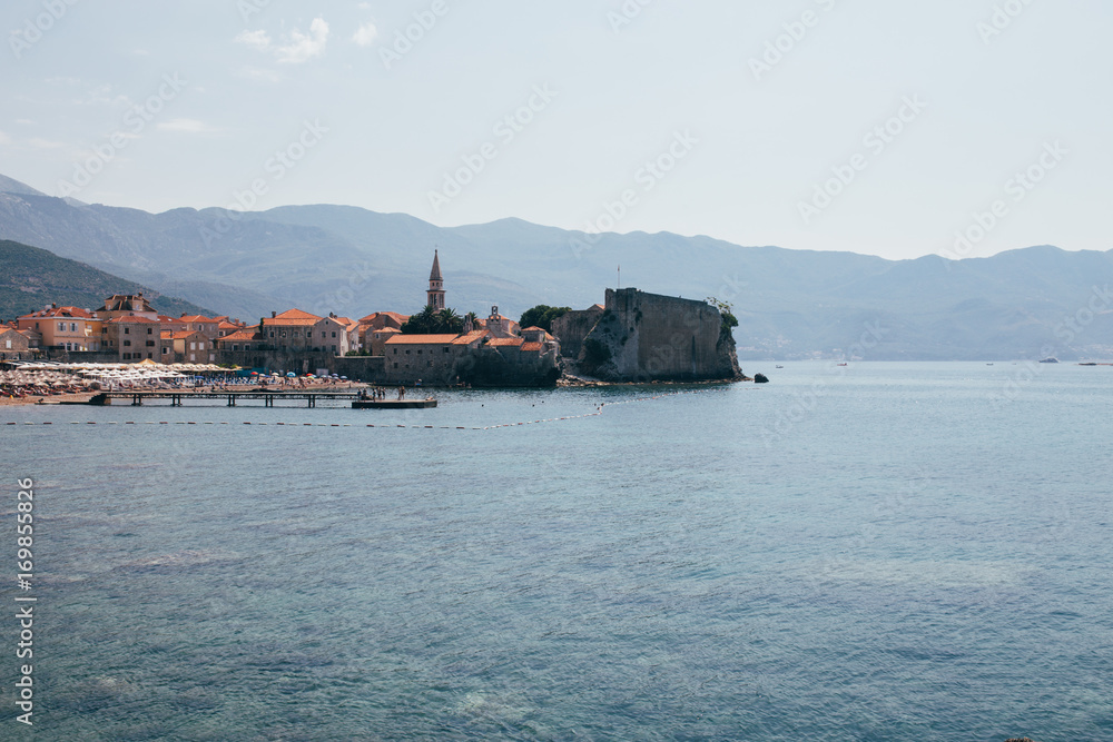 Beautiful Mediterranean old town in Montenegro. Adriatic sea.