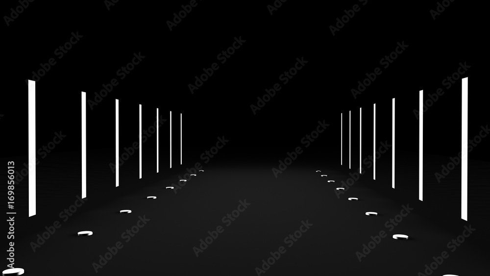 Naklejka premium Futuristic black background. 3d illustration, 3d rendering.