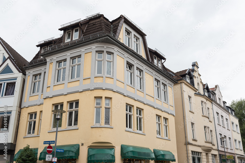 historische Fassaden in der Innenstadt der Stadt Detmold