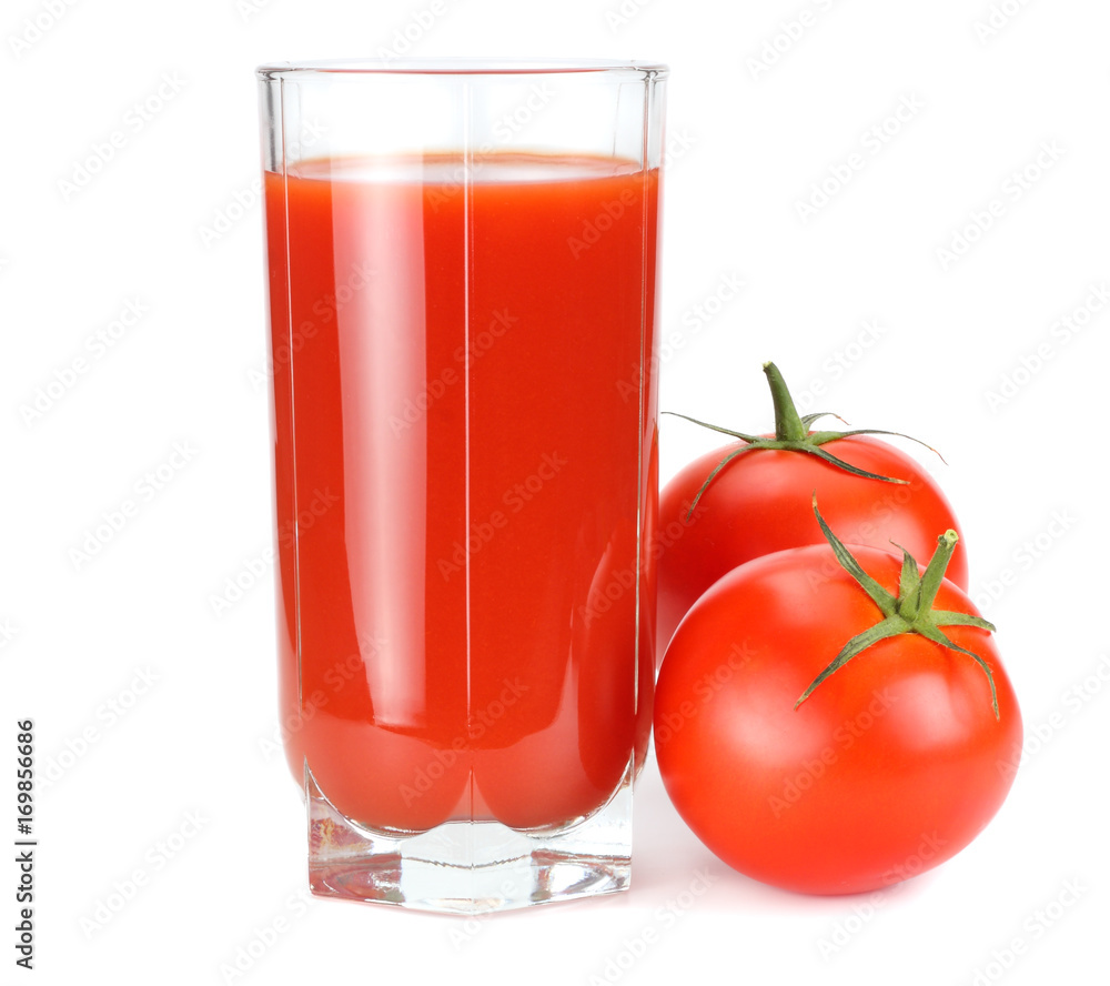 tomato juice isolated on white background. juice in glass tomato juice isolated on white background. juice in glass