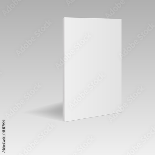 Blank vertical book template  in perspective view. Vector illustration