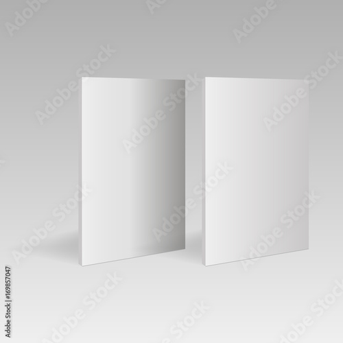 Blank vertical book template  in perspective view. Vector illustration