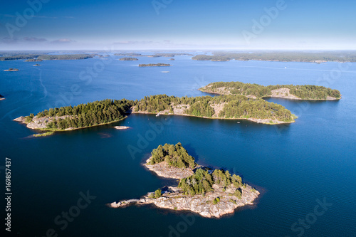 Aerial view of Finnish Archipelago in summer
