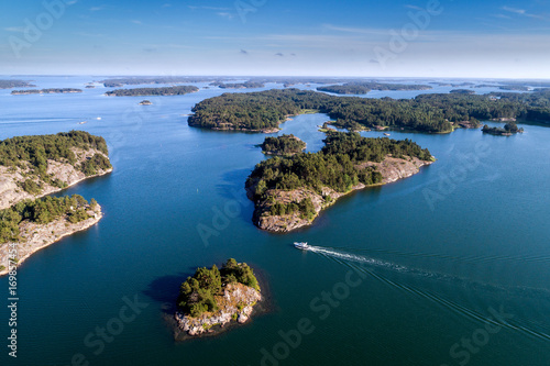 Aerial view of Finnish Archipelago, Finland photo