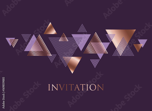 violet and rose gold abstra...