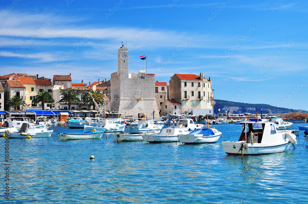 Fototapeta premium Komiza Croatia town on Vis island