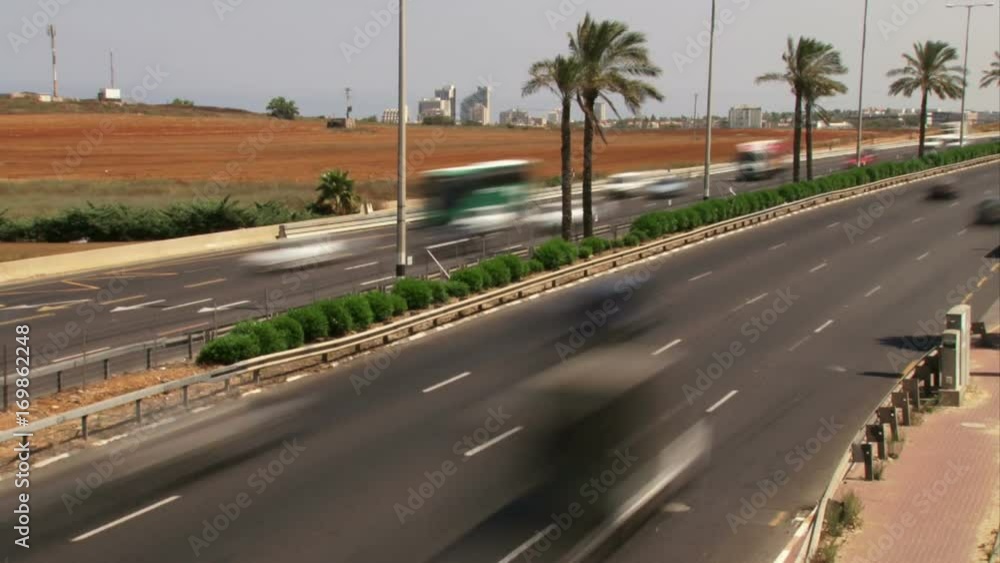 Freeway traffic Time-Lapse day Freeway traffic Time-Lapse day