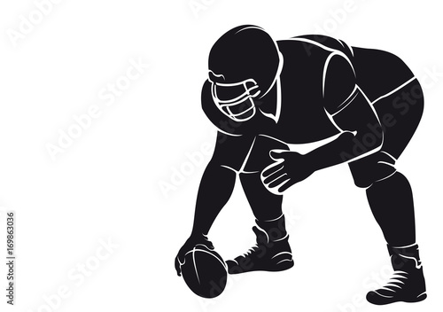 American football player, silhouette