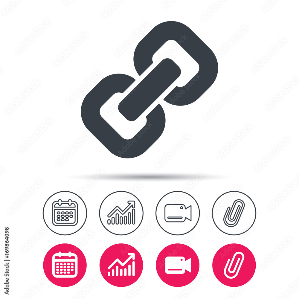 Chain icon. Internet web hyperlink sign. Chain icon. Internet web hyperlink sign.