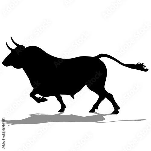 Silhouette of a cow. vector bull or buffalo