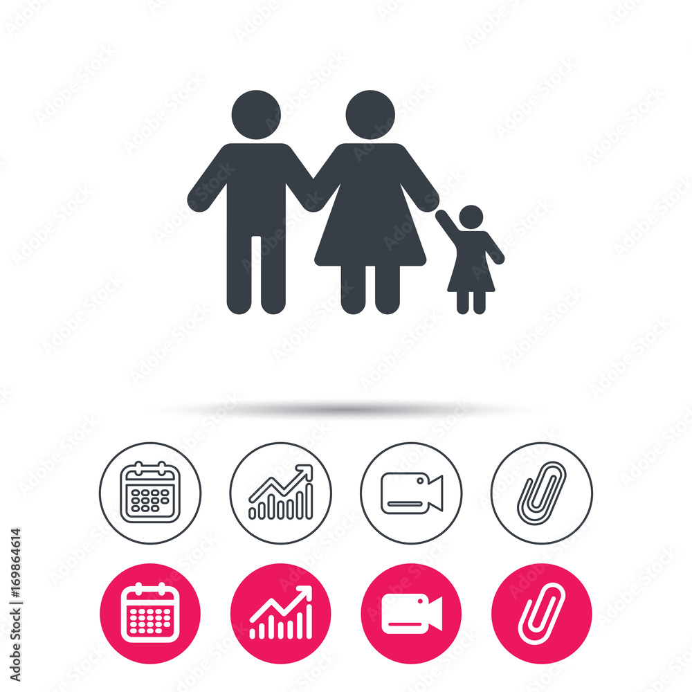 Obraz premium Family icon. Father, mother and child sign.