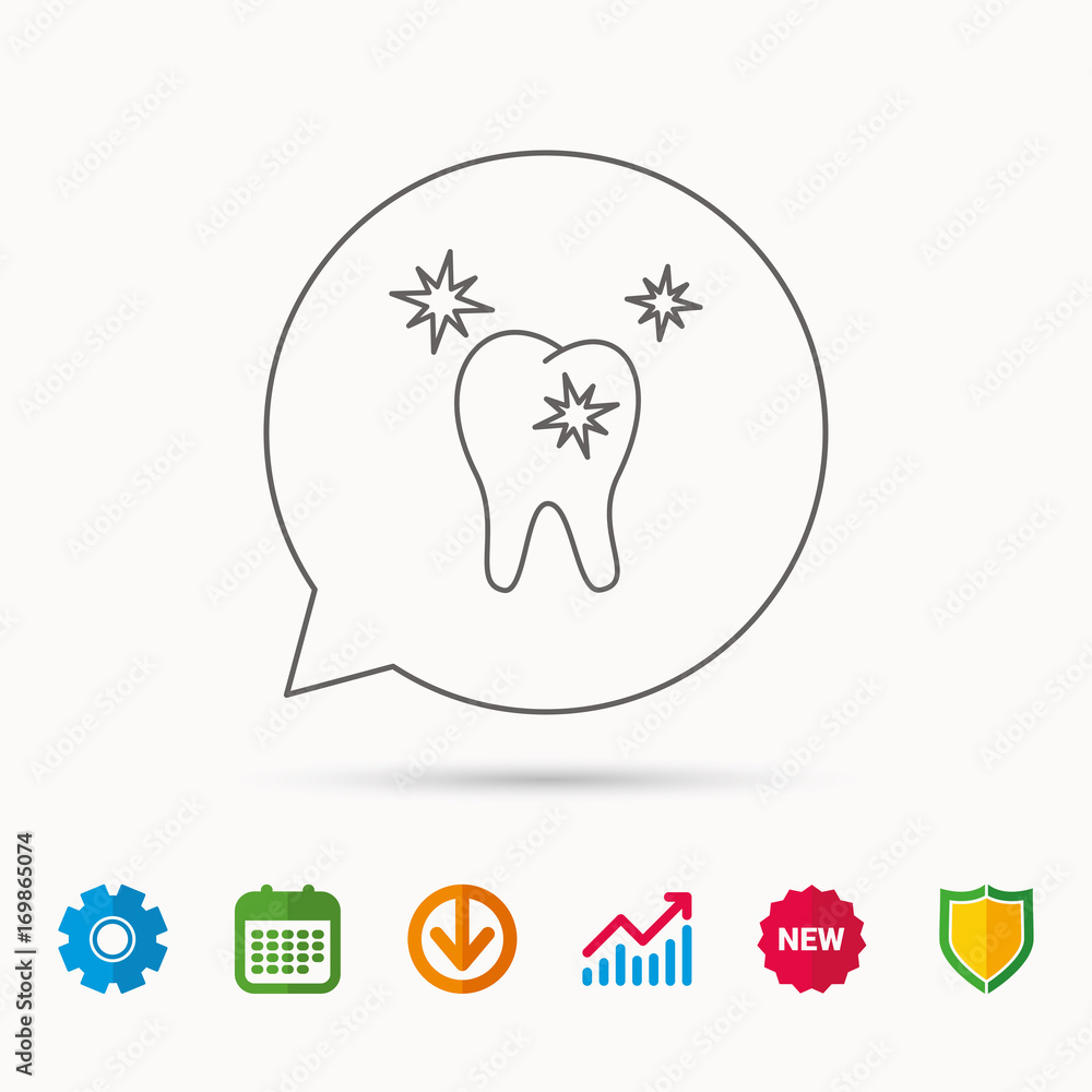 Obraz premium Healthy tooth icon. Dental protection sign.