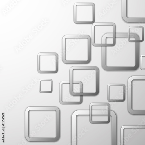 Black and white geometric background with squares. Abstract vector illustration