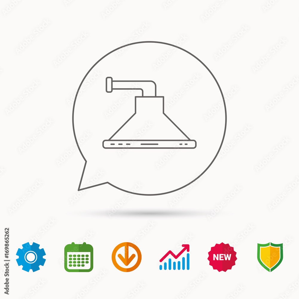 Kitchen hood icon. Kitchenware equipment sign. Kitchen hood icon. Kitchenware equipment sign.