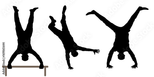 Man upside down silhouette